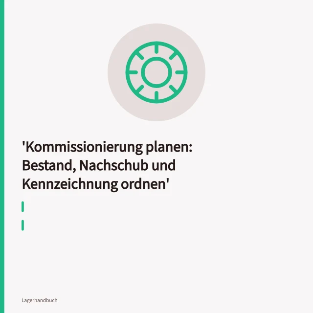 Kommissionierregal mit Fachkennzeichnung, Barcodes und Nachschubkanälen im Lager. Kommissionierung planen: Bestand, Nachschub und Kennzeichnung ordnen