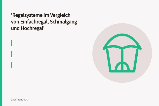 Schmalgangstapler fährt in Führungsschiene zwischen hohen Regalzeilen im Lager. Regalsysteme im Vergleich von Einfachregal, Schmalgang und Hochregal