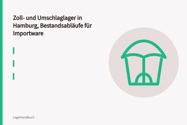 Zollagerhalle im Hamburger Hafen mit Containern und unverzollter Importware. Zollager Hamburg: Bestandsabläufe für Importware